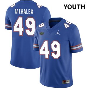 Youth Florida Gators #49 Adam Mihalek NCAA Jordan Brand Royal NIL 2022 Authentic Stitched College Football Jersey SRA1562KA